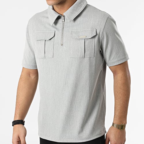 Polo A Manches Courtes TS-14 Gris Chiné