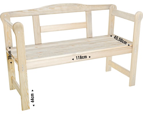 Tuinbank, Friese bank, hout, 2-zits, natuurlijke afwerking
