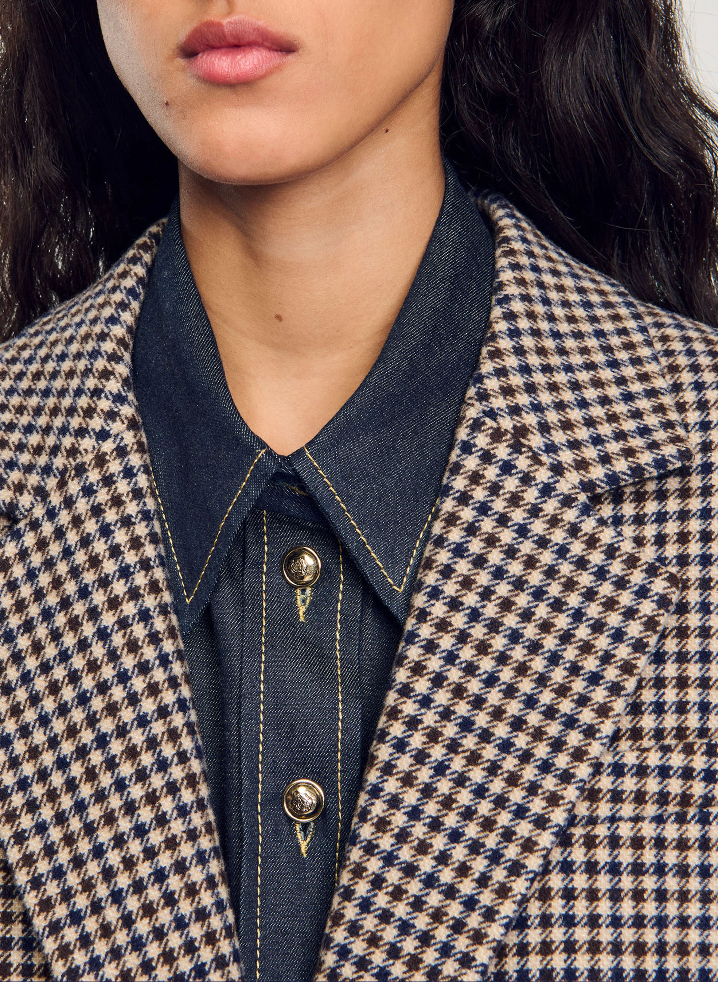 Veste ample en laine mélangée | Multicolore
