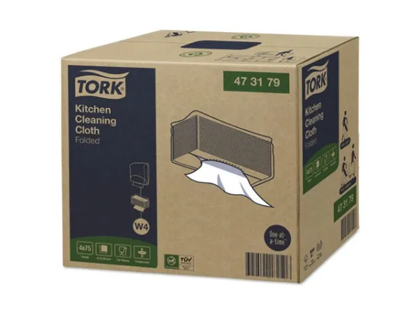 Aftørringsklud Tork Køkken 1-lag 415x355 mm Non-Wowen - (75 stk. x 4 pakker)