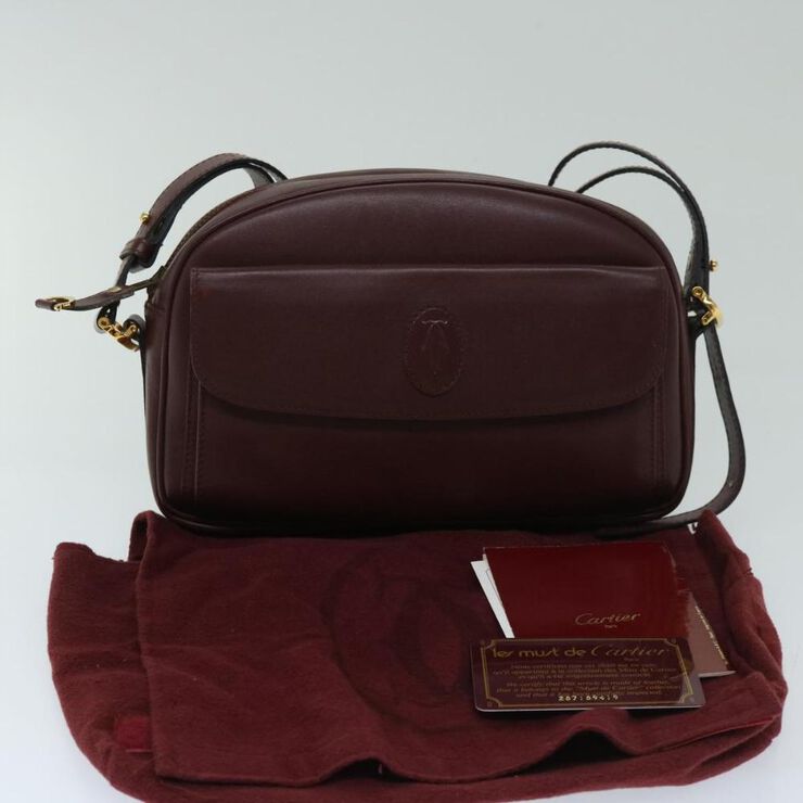 Cartier Vintage Cartier Shoulder Bag Burgundy