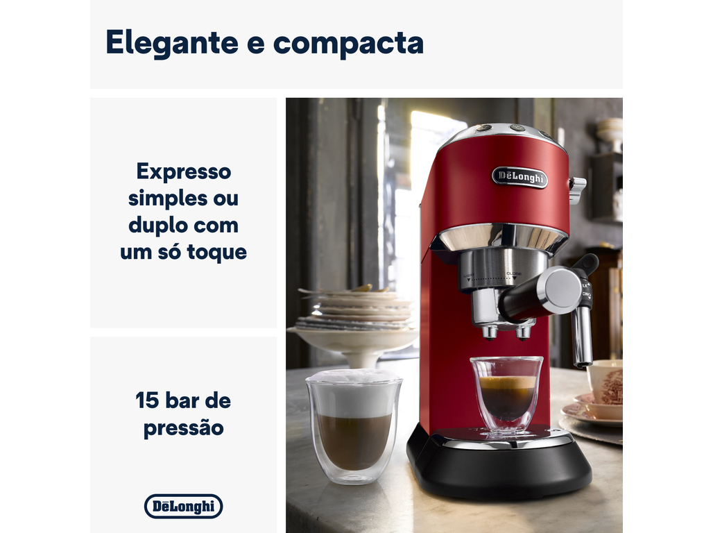 MÁQUINA DE CAFÉ EXPRESSO MANUAL DELONGHI EC685.R DEDICA STYLE