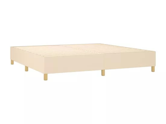 Sommier à lattes de lit Crème 200x200 cm Tissu