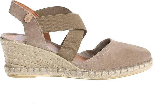 Verbenas Mila Serraje suède espadrilles taupe