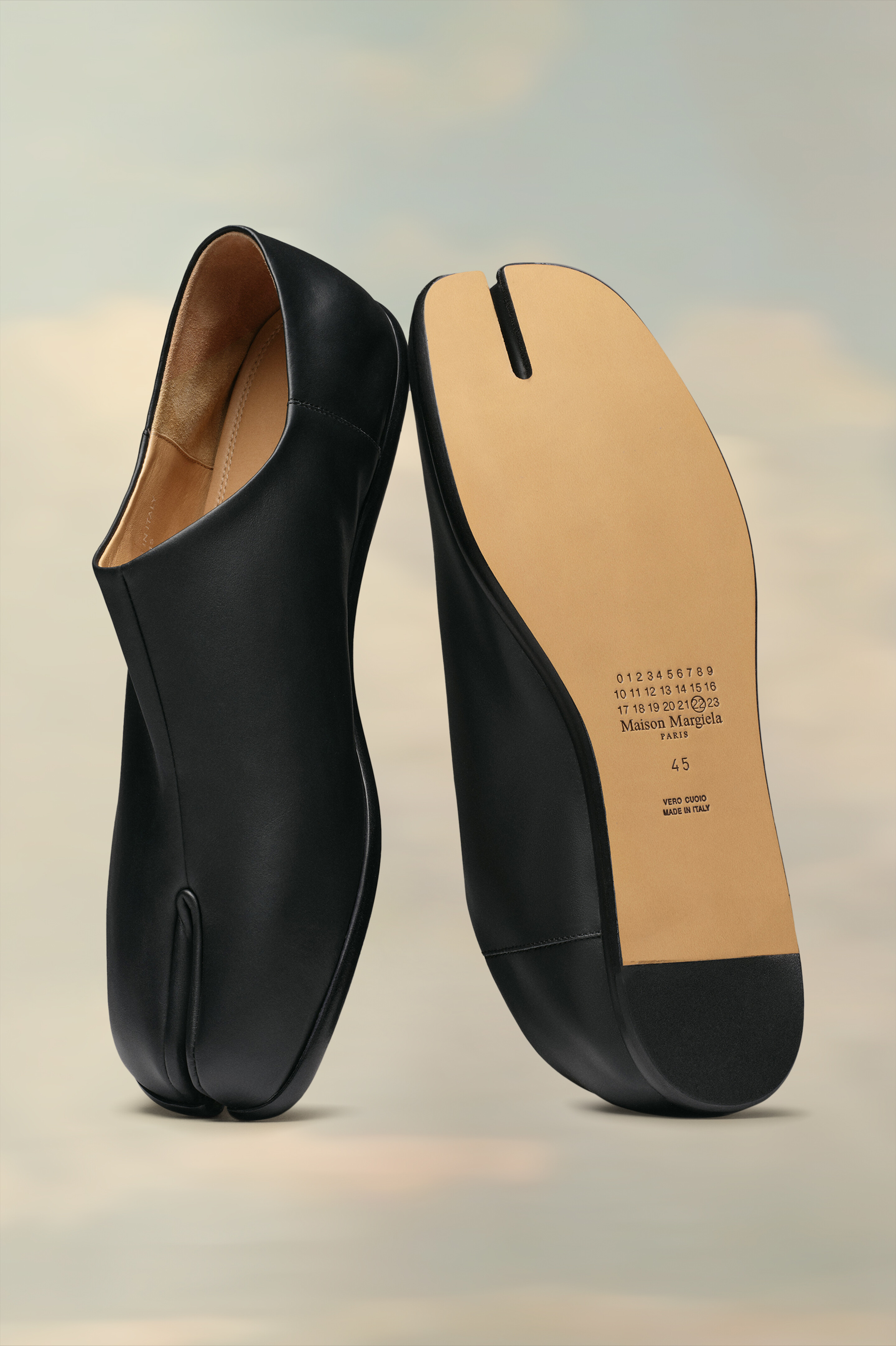 Tabi En Cuir Noir Noir