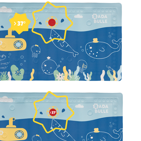 Tapis de bain témoin de température Bleu - BADABULLE