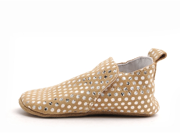 Bellamy chaussons bebe valentines tic pois marron