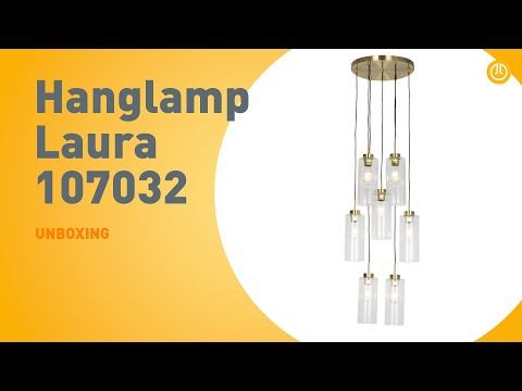 Art Deco hanglamp goud met glas 7-lichts - Laura