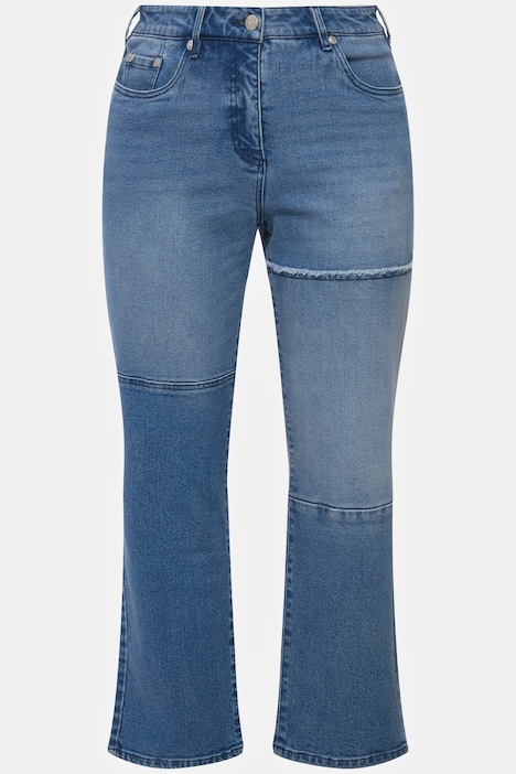 Jeans Mandy, Patchlook, Schmucknhte, weites Bein