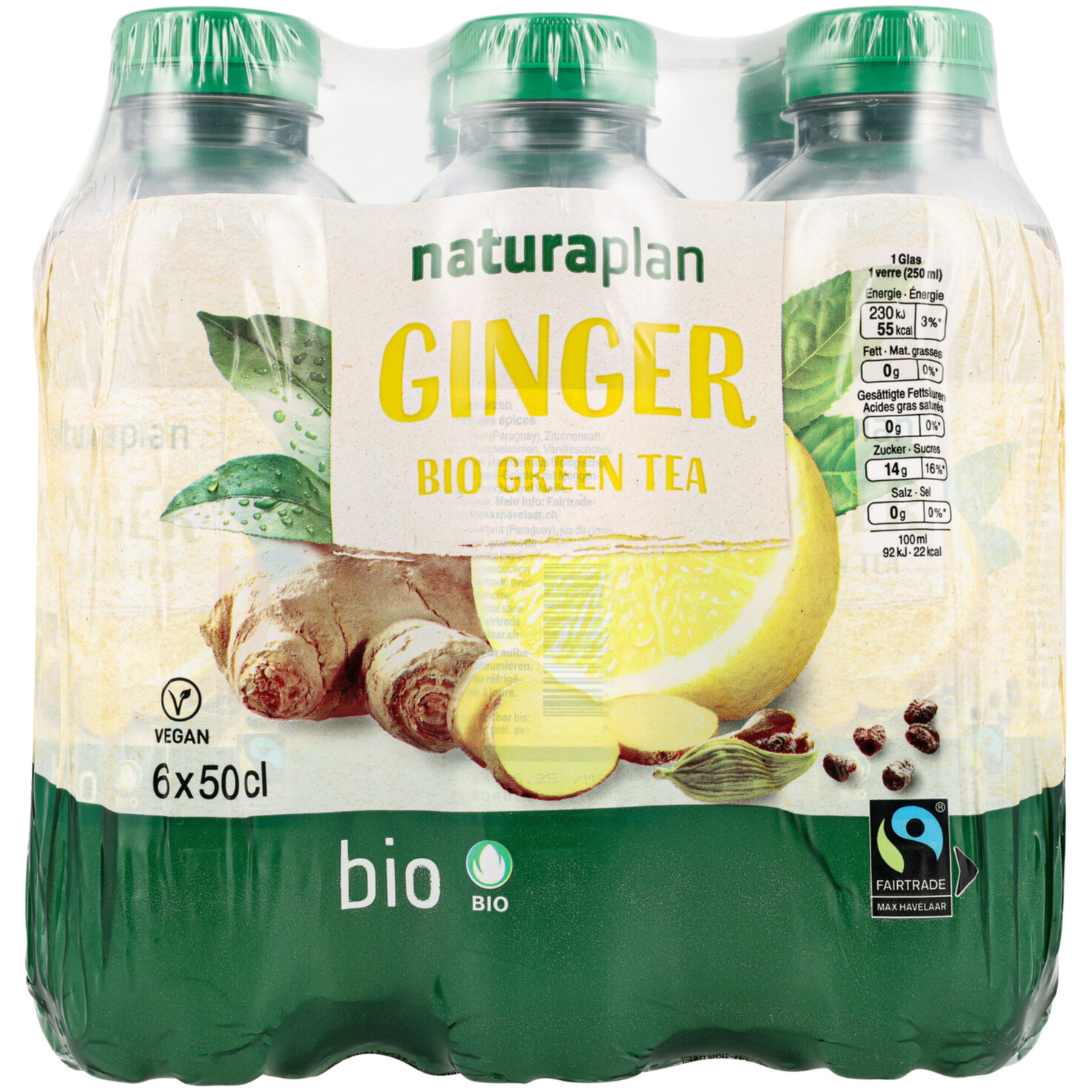 Naturaplan Organic Ginger Green Ice Tea 6x50cl