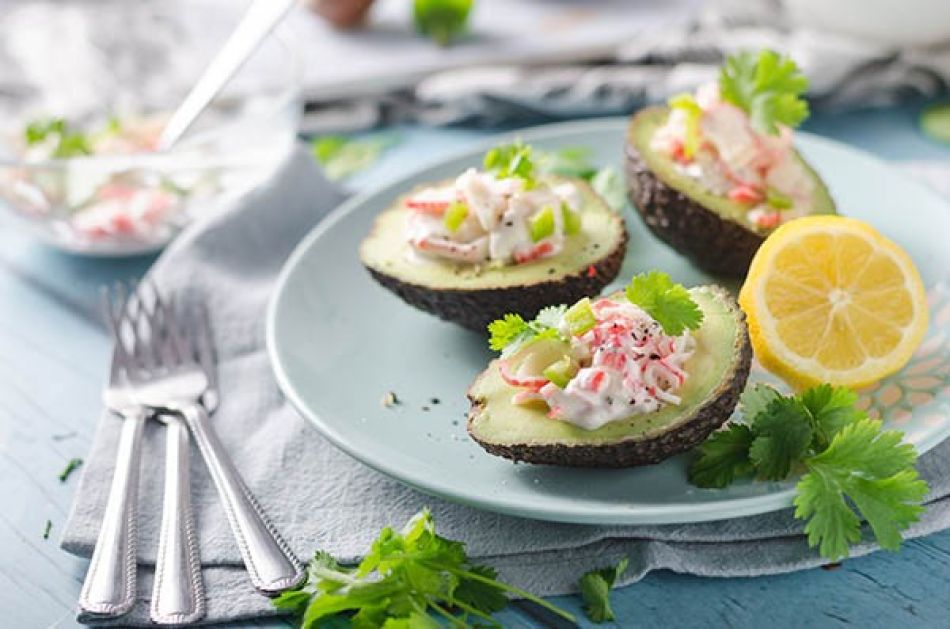 Avocado’s gevuld met krab
