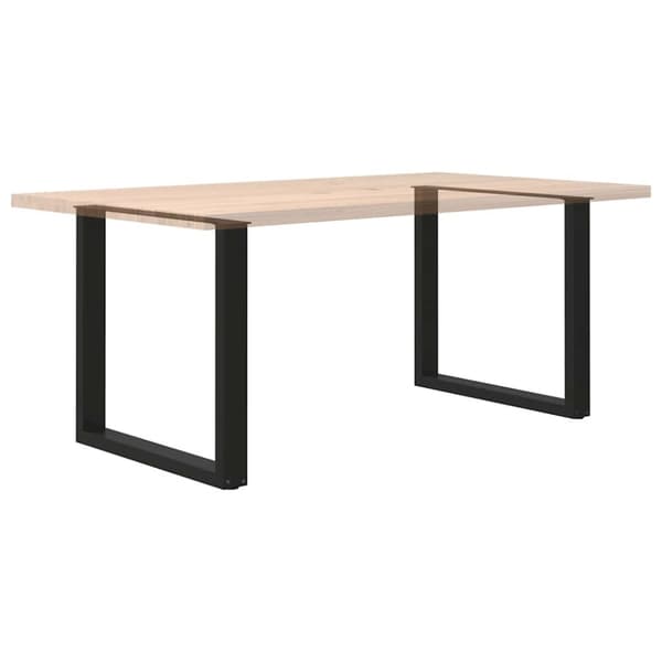 vidaXL Spisebordben U-formet 2 stk svart 80x(72-73) cm stål