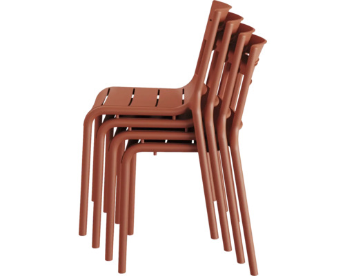 Calor terrasstoel, kunststof, 55 × 49 × 82 cm, stapelbaar, terracotta