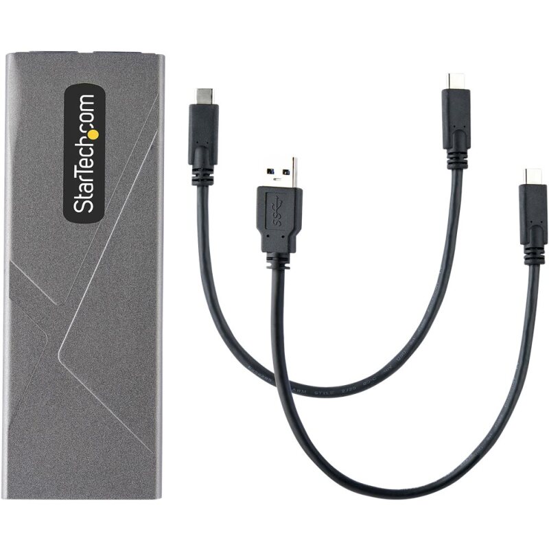 StarTech.com Boîtier Externe SSD M.2 NVMe/SATA - Boîtier Disque Dur SSD M.2 PCIe/SATA - Boîtier SSD M.2 - Boîtier pour SSD M.2 avec Câbles Hôtes USB-C et USB A - Boîtier M.2 NVMe Compatible 2230/2242/2260/2280