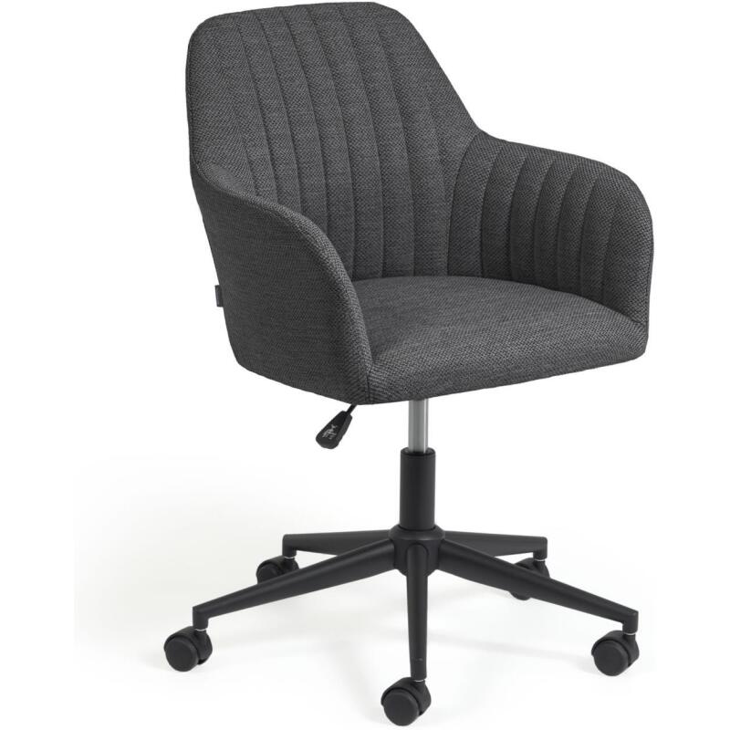 Chaise de bureau Madina tissu - avec accoudoirs - Mécanisme Haut/Bas - Pieds noirs