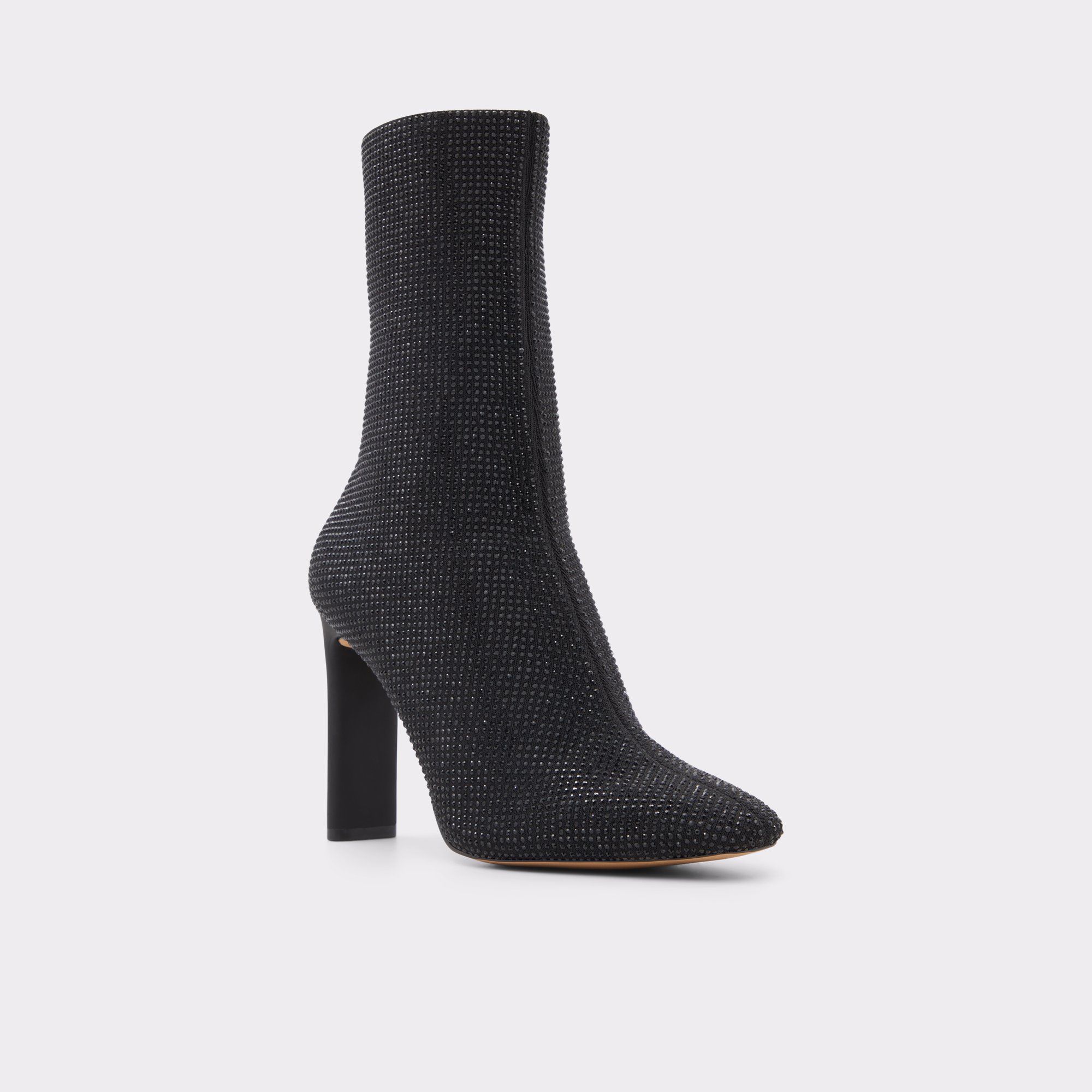 Delylah Black Textile Mixed Material Women Dress boots
