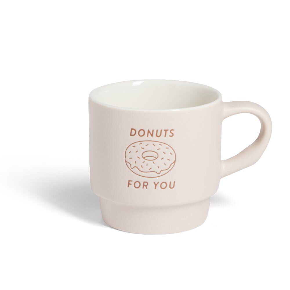 Mug empilables en céramique motifs et couleurs assorties 300ml - 4 pièces