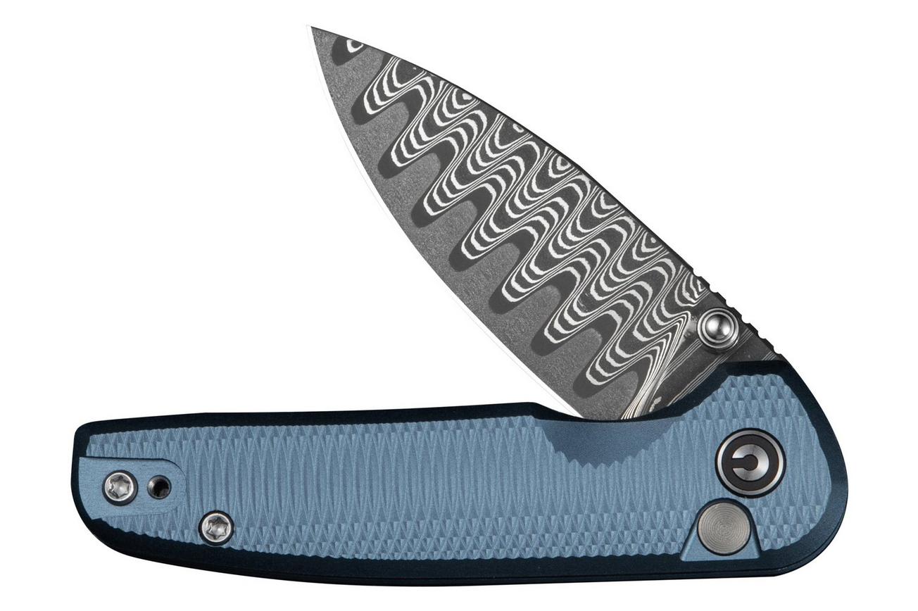 Civivi Mini Shakan C20052F-DS1, Damascus, Blue Aluminium, zakmes
