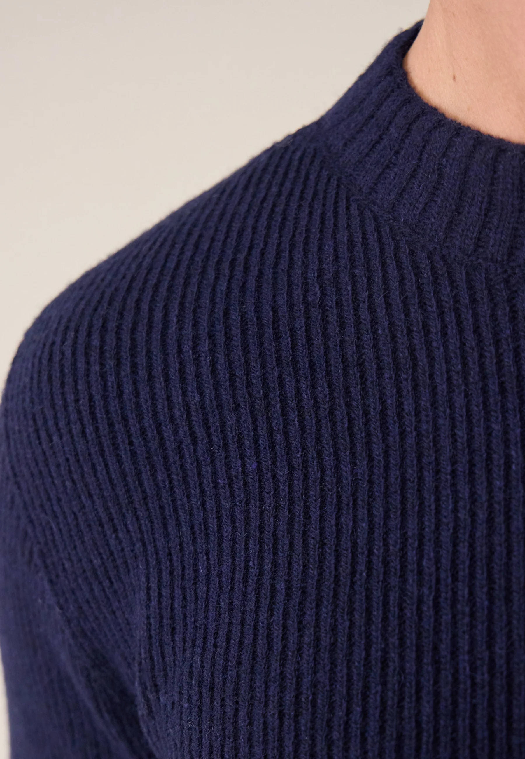Pull Homme en laine Française-Louis Bleu Marine