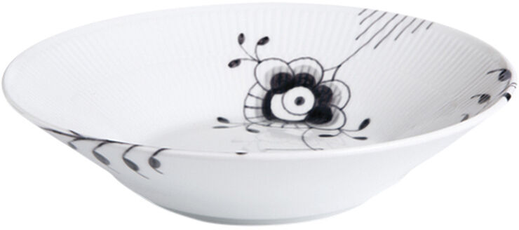 Royal Copenhagen Sort Mega Riflet 24 cm. dyb tallerken Hvid, sort