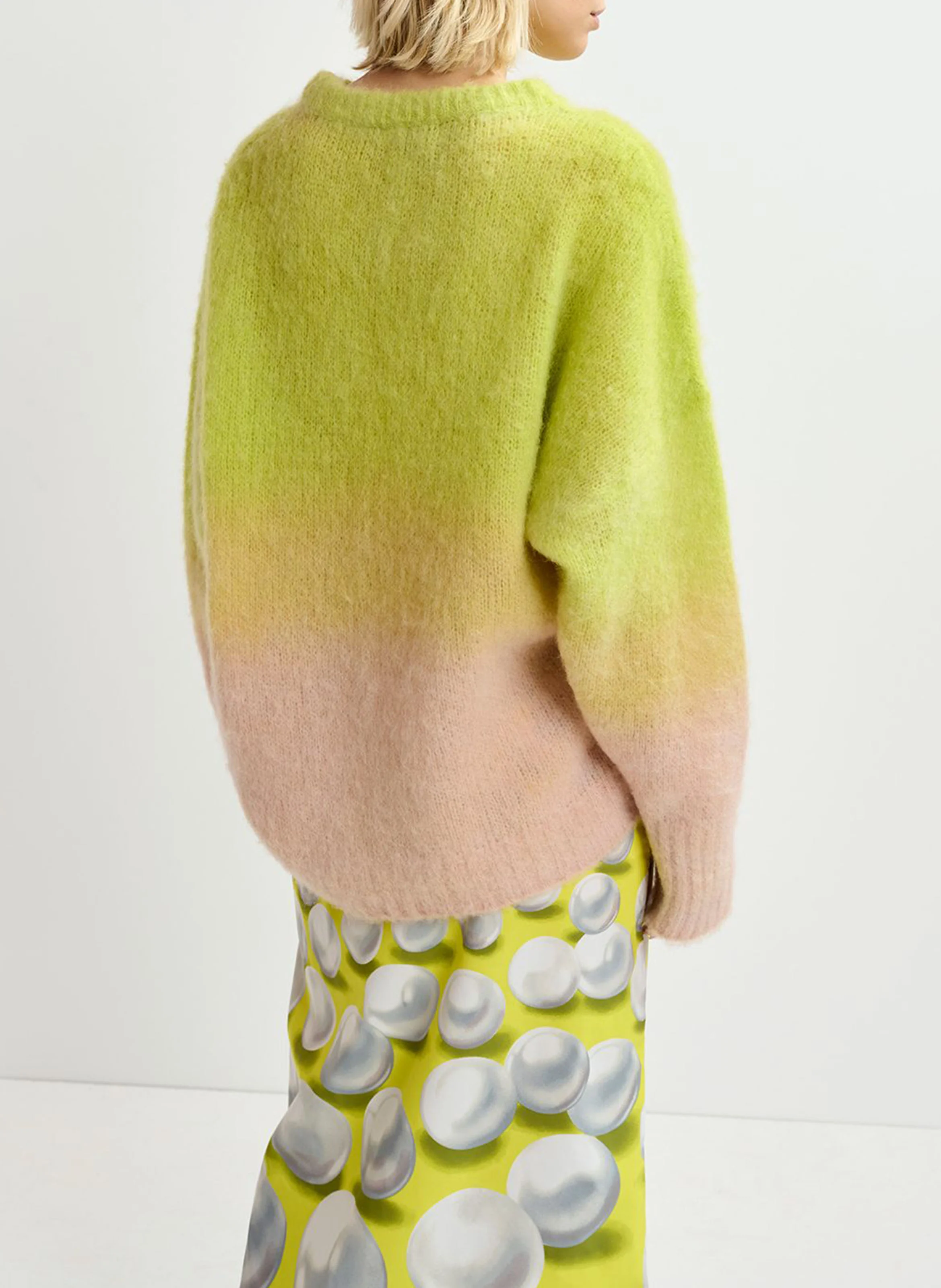 GIFY - Pull col rond en laine mélangée | Vert