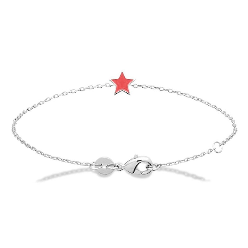 Bracelet étoile émail coloré Argent 925 Rhodié