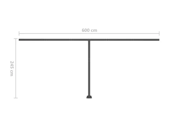 Auvent manuel rétractable sur pied 600x300 cm Anthracite