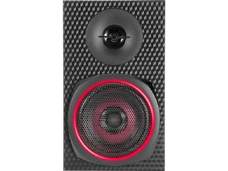 Speedlink PC-Lautsprecher Gravity Carbon RGB 2.1 Leistungsstarkes 2.1-Lautsprecherset mit anpassbarer RGB-Beleuchtung