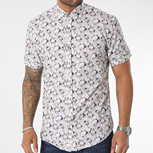 Chemise Manches Courtes Beige Chiné