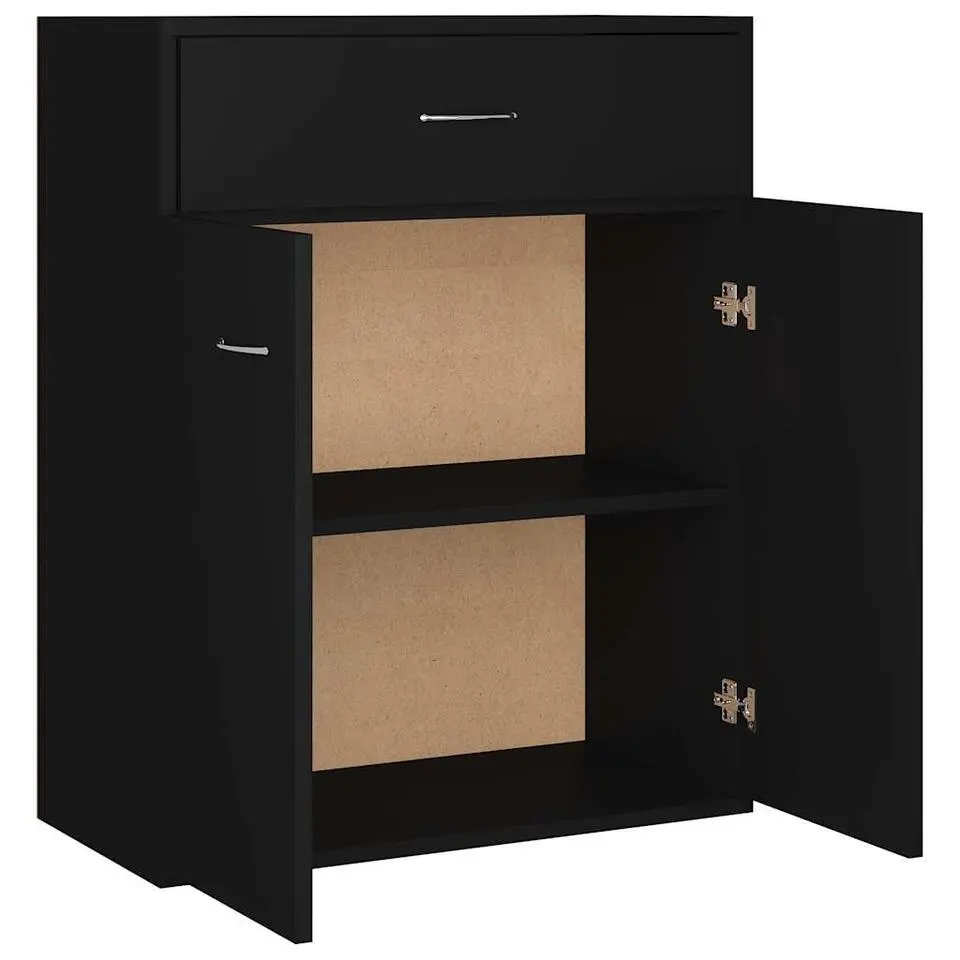 vidaXL - Dressoir - Zwart - Bewerkt hout