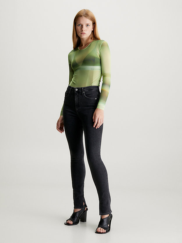 Blusa de manga comprida em malha estampada
