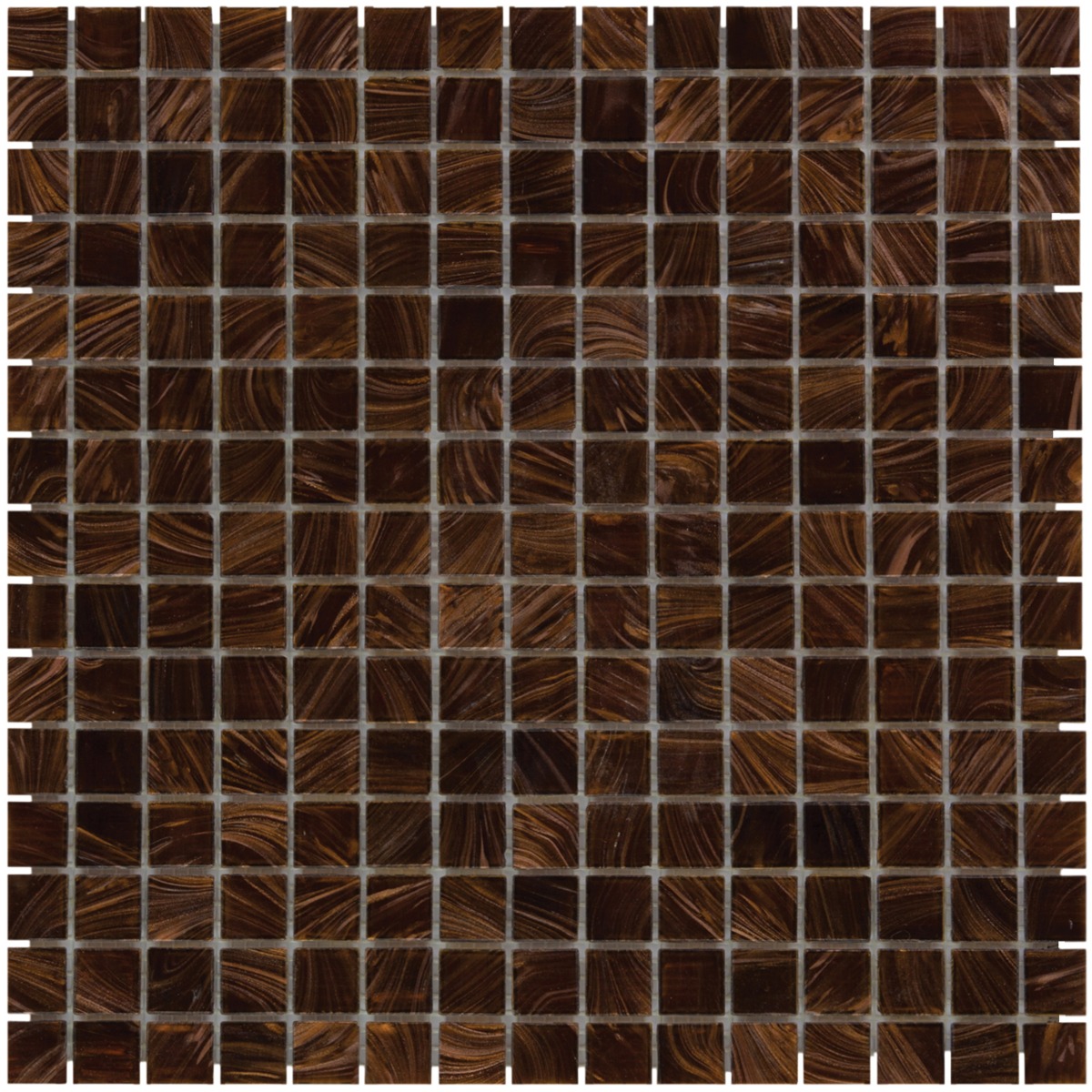 The Mosaic Factory Amsterdam vierkante glasmozaïek tegels 32x32 bruin met gouden accenten