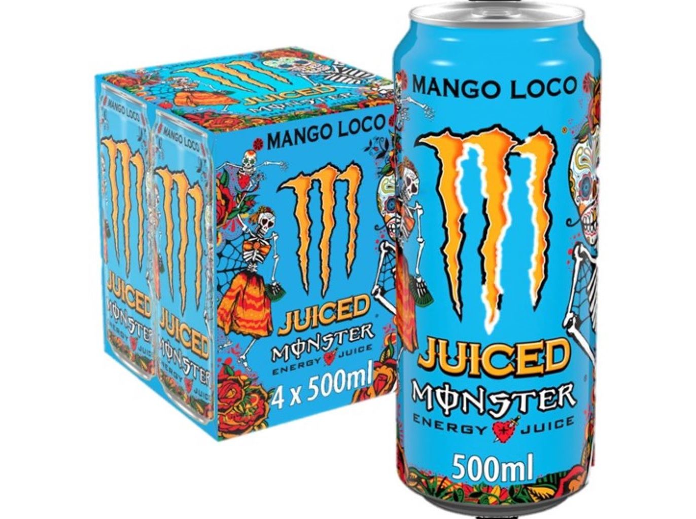 BEBIDAS ENERGÉTICA MONSTER MANGO LOCO 4X0.50L