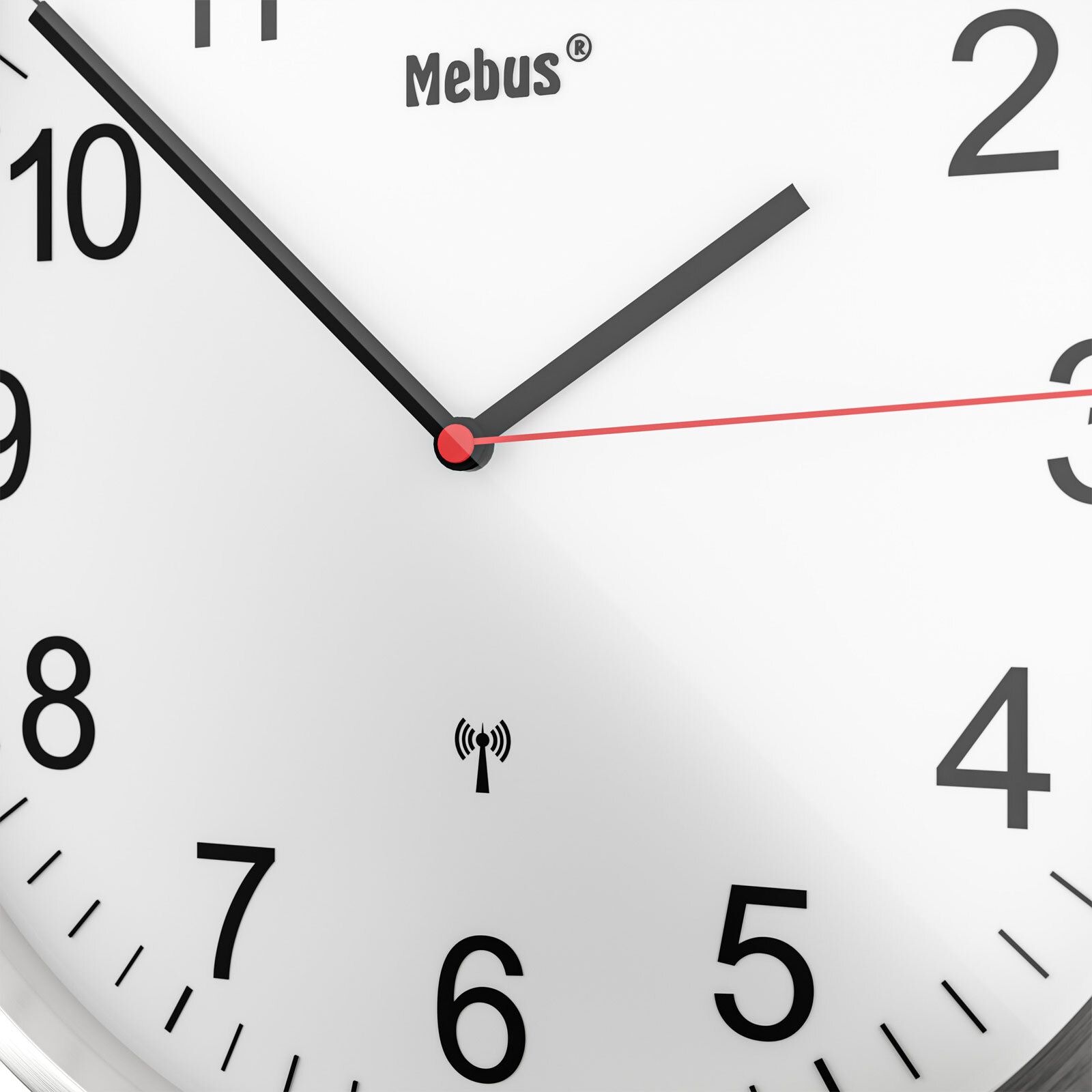 Funk-Wanduhr Silber/Weiß