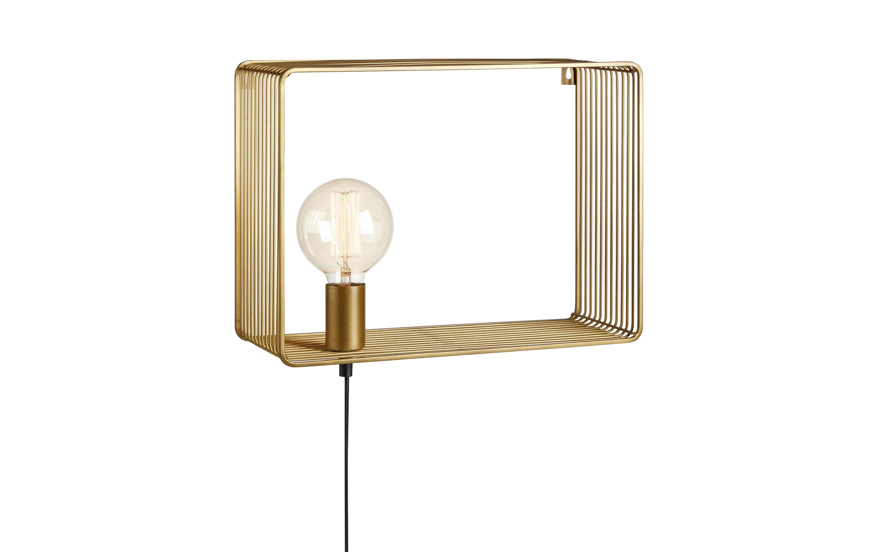 Wandleuchte SHELF 1L 1x E27, GoldDekorative Leuchte mit Ablagefläche