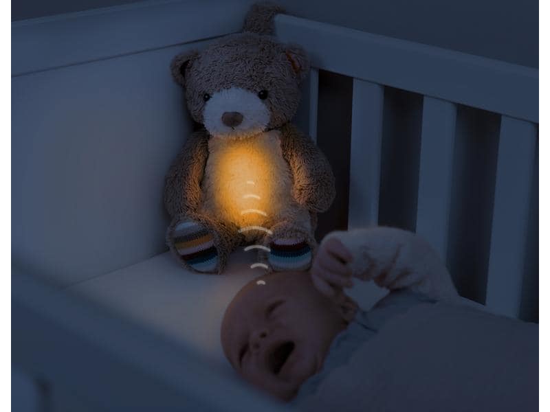 ZaZu Einschlafhilfe Bär Bruno Sound Maschine mit Licht, Sprachaufzeichnung und Schrei-Sensor