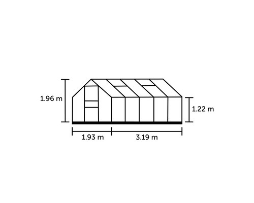 Kas Halls Popular 106, veiligheidsglas 3 mm, 193 x 319 cm, zwart