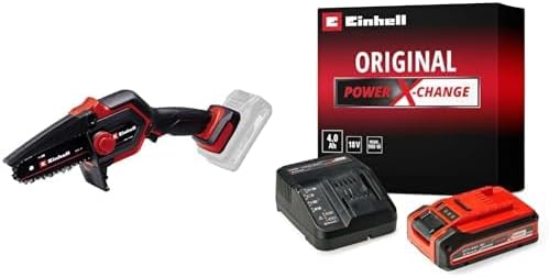 Einhell Akku-Astkettensäge GE-PS 18/15 Li BL Power X-Change (18 V, Brushless, 12,5 cm Schnittlänge, werkzeugloser Schwert- und Kettenwechsel, inkl. 4,0 Ah Akku und Ladegerät)