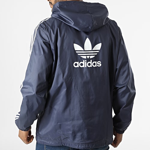 Coupe-vent Capuche Adicolor 3 Stripes HB9491 Bleu Marine