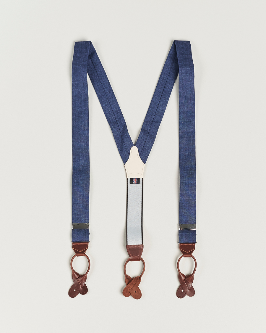Albert Thurston Linen Braces Blue