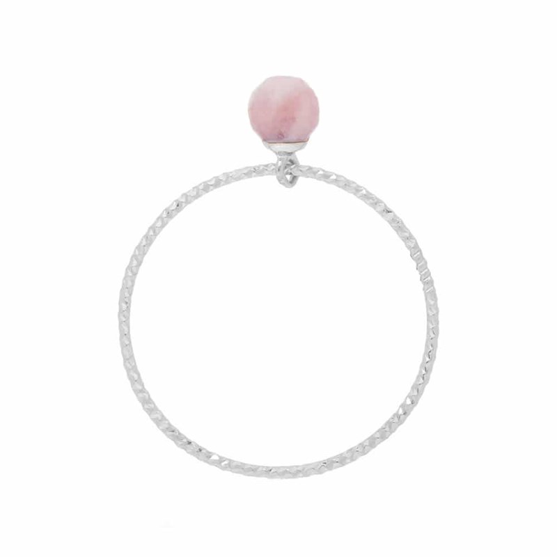 Bague Argent Perle Rose Pierre De Lune