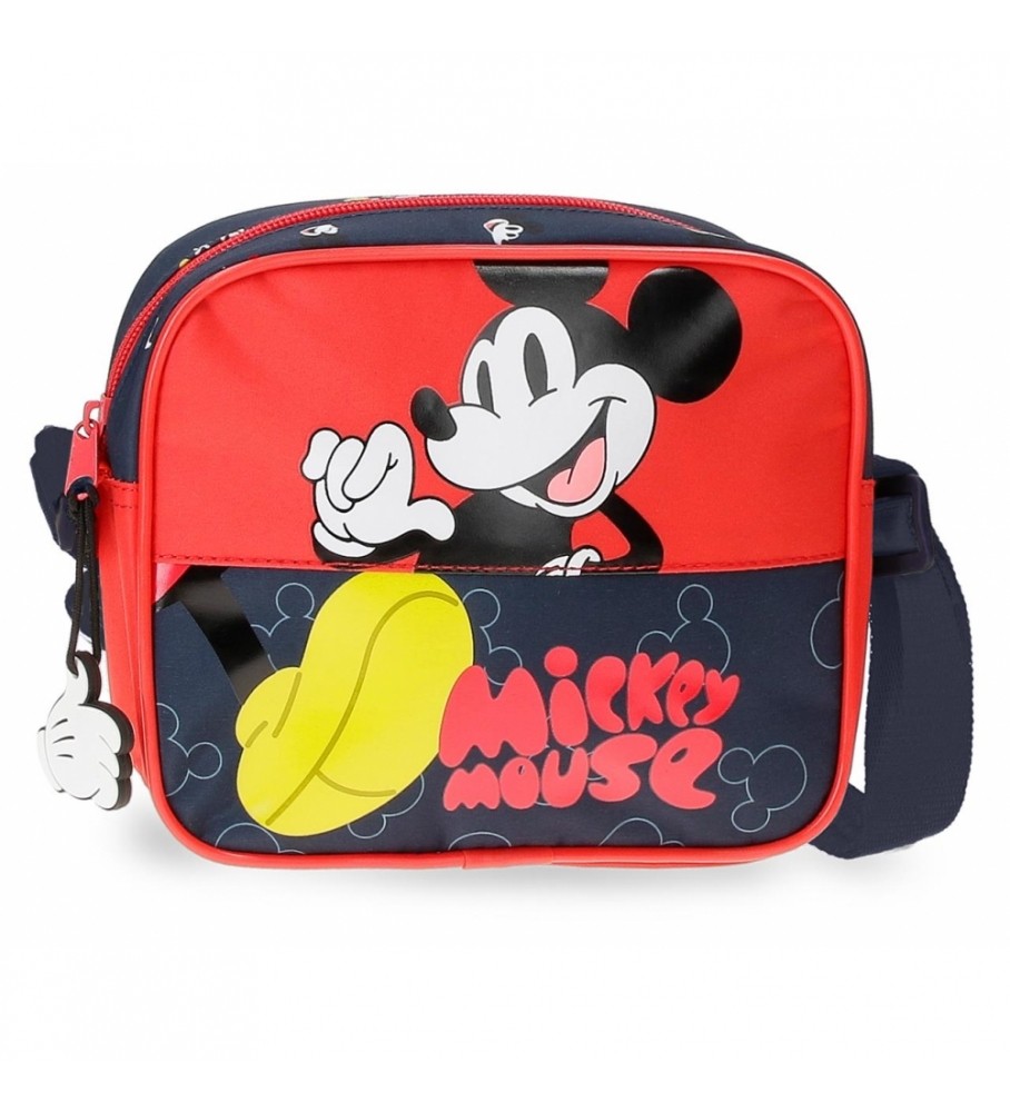 Bolsa de ombro vermelha Joumma Bags com estampa do Mickey Mouse