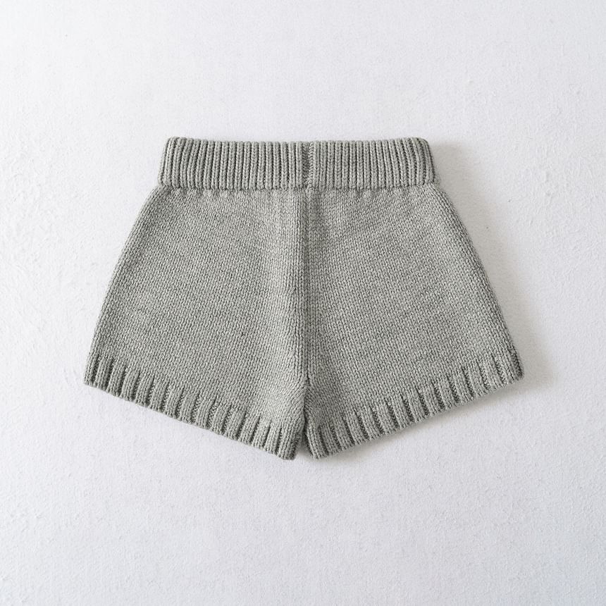 Asiris - Effen gebreide shorts met elastische taille