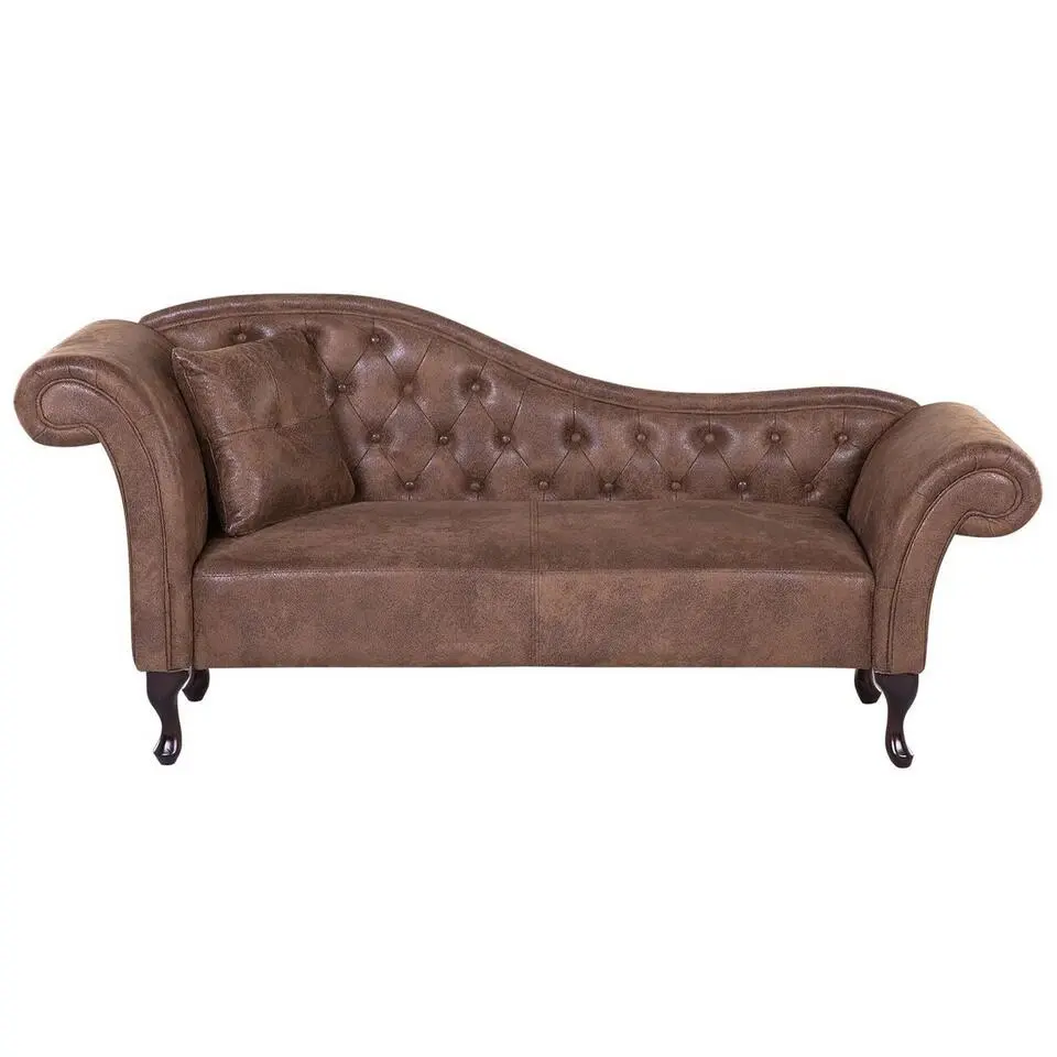 LATTES - Chaise longue - Bruin - Linkerzijde - Kunstsuède