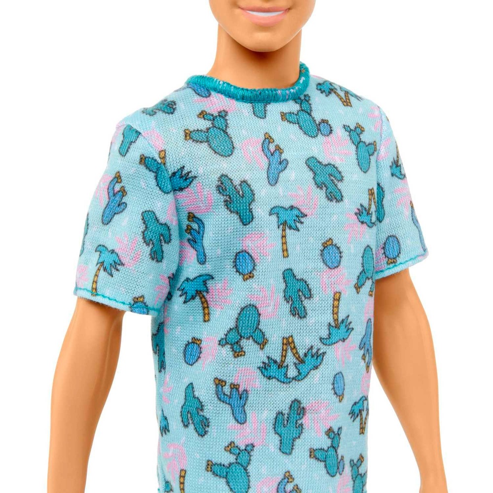 Ken Fashionista Puppe 211 mit blonden Haaren und Kaktus-T-Shirt