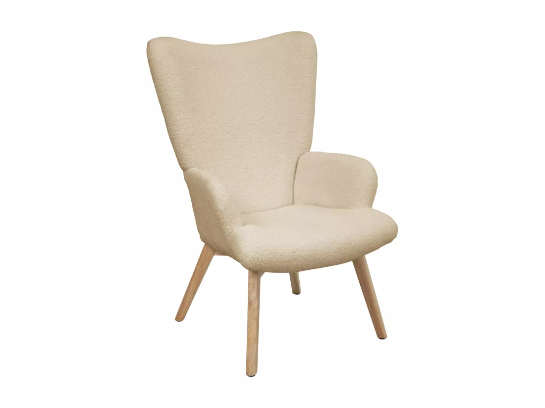 SVITA OLAV fauteuil à oreilles chaise de relaxation accoudoir dossier haut moderne noir