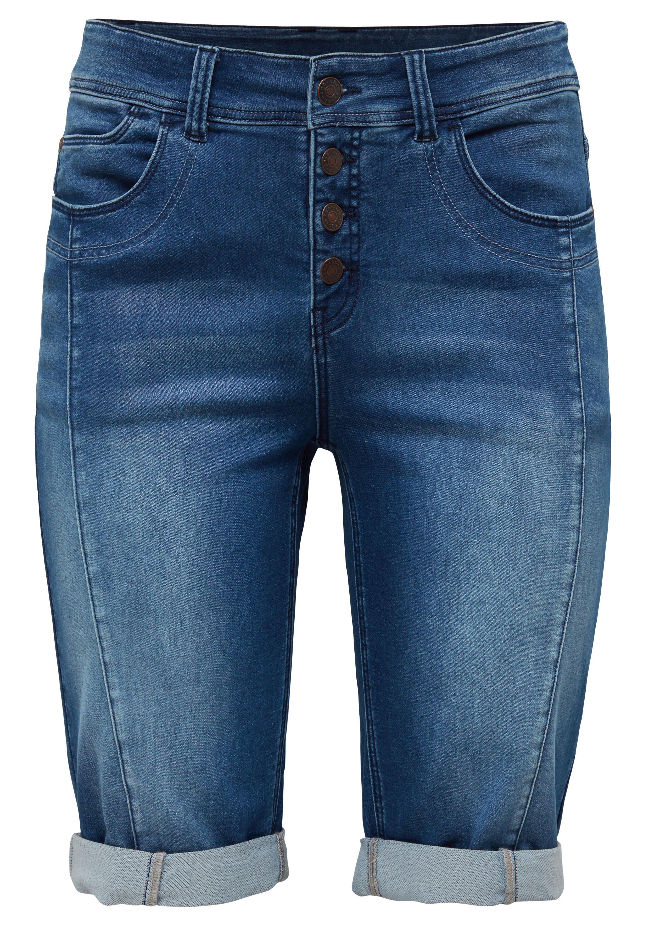 Bermudas aus Sweat-Denim mit Teilungsnaht