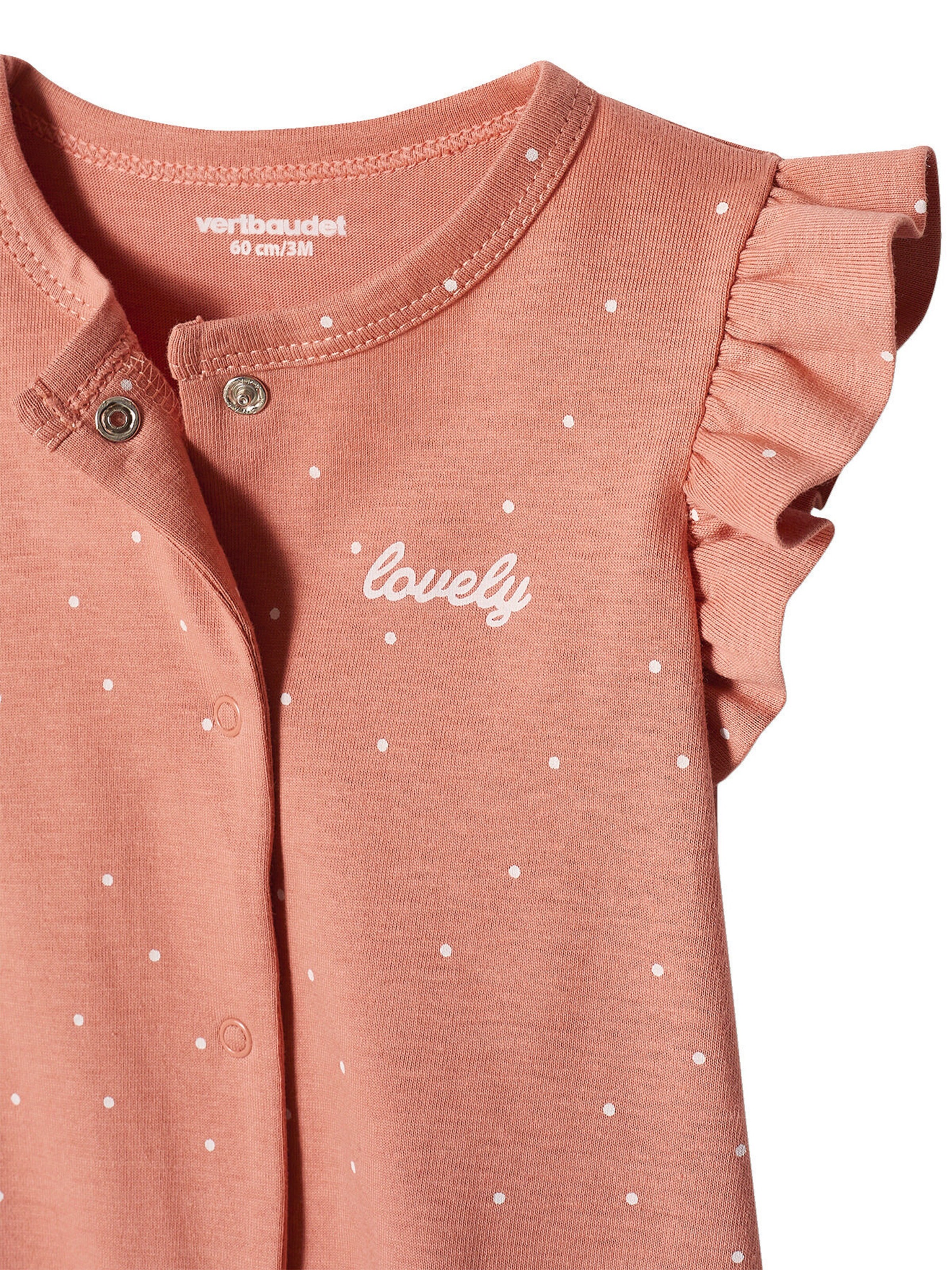 Vertbaudet 2er-Pack Mädchen Baby Overalls pfirsich