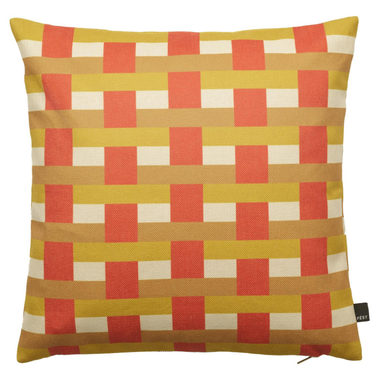 FÉST Striped kussen 45x45 yellow