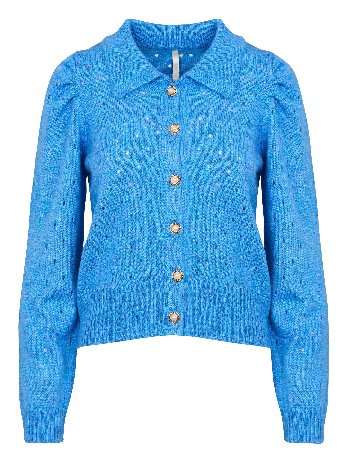 Cardigan col classique| Bleu